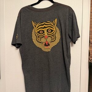 RVCA Charcoal Gray Tee with Gold Logo